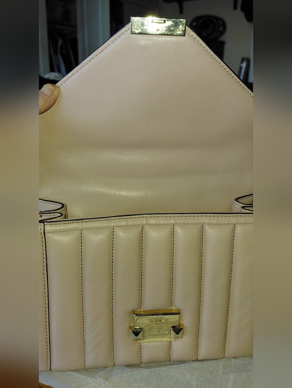 NEW Michael Kors WHITNEY lux Blush Quilted Convertible Xbody/shoulder MSRP $478 - Picture 2 of 7
